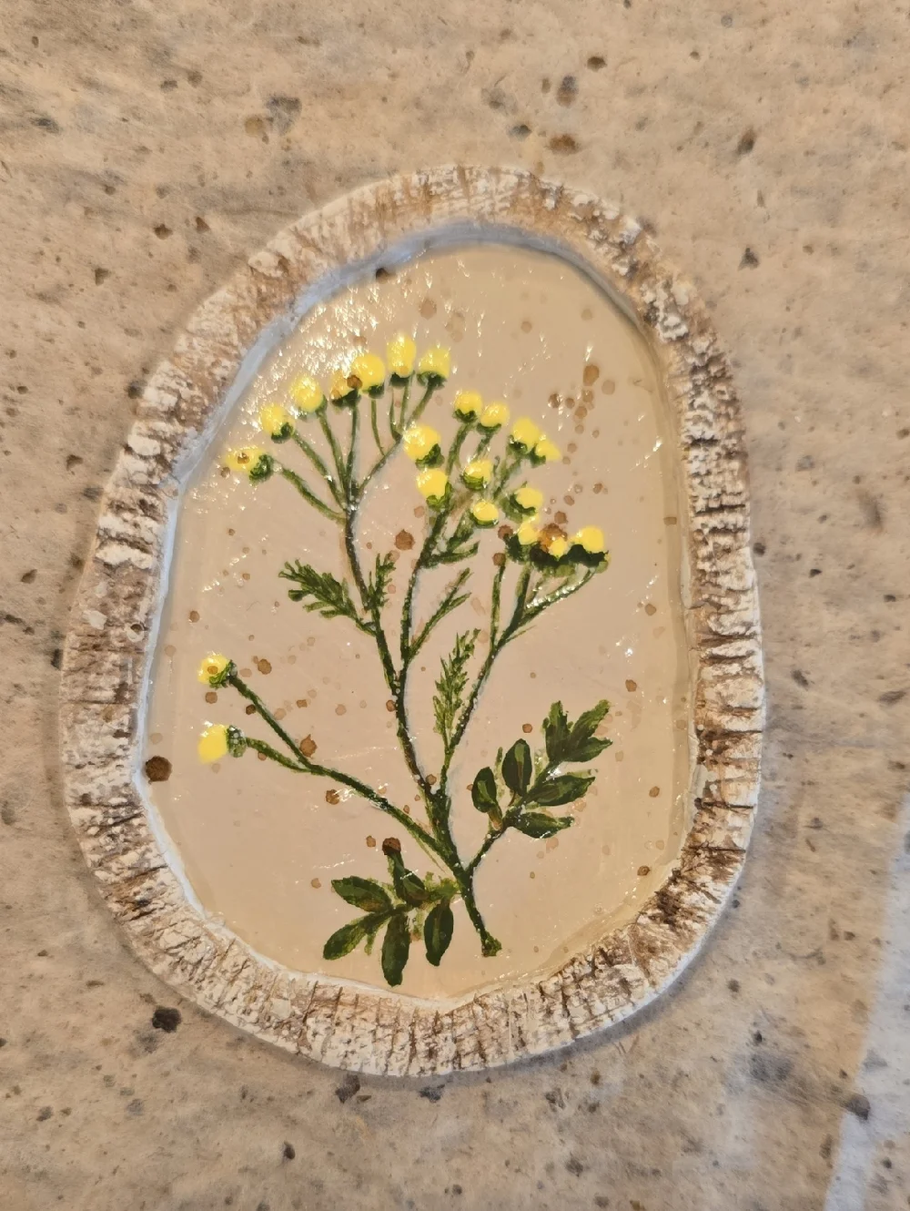 Handmade Mini Rustic Acrylic Floral Plaques Country Botanical Wall Decor Art